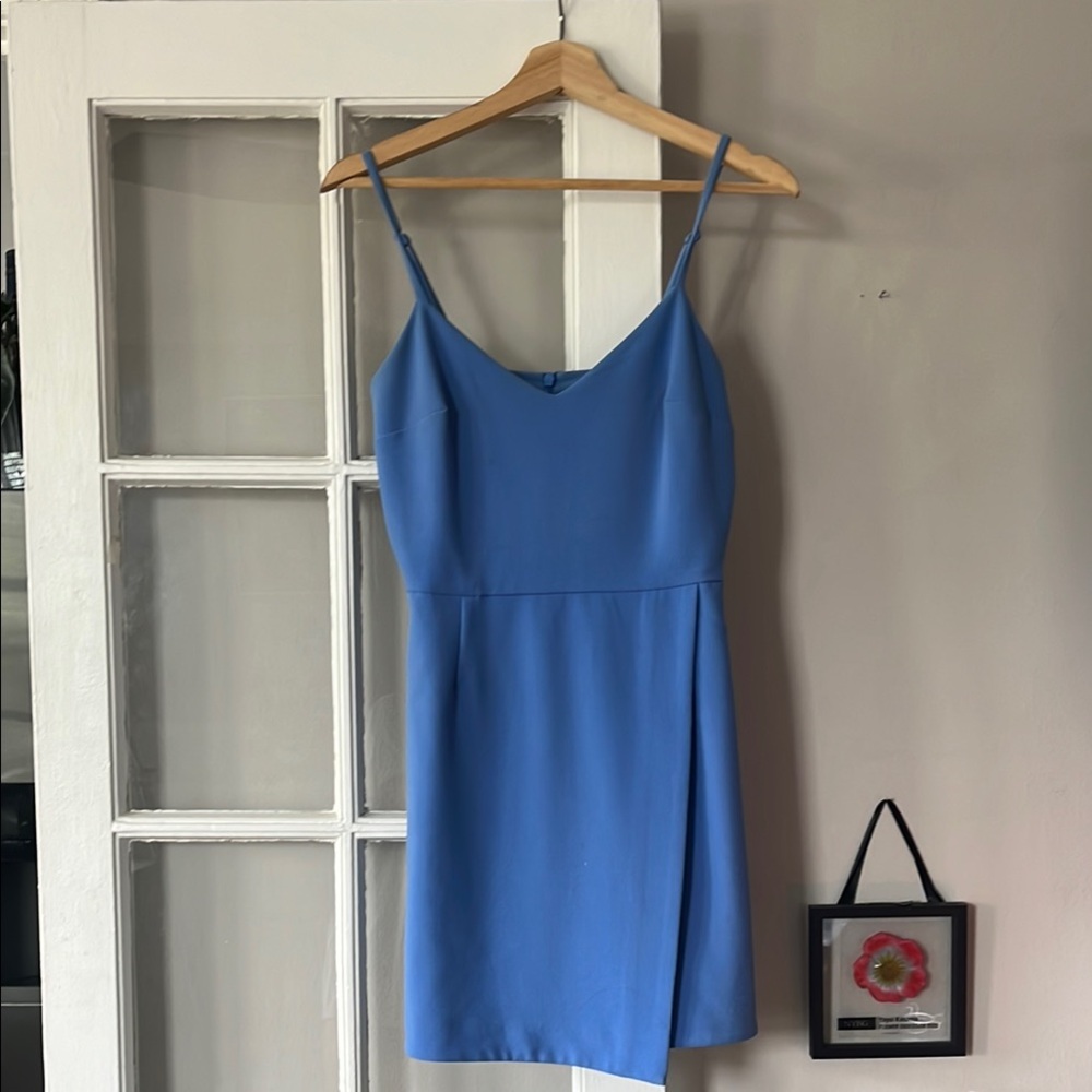 Blue Spaghetti Strap Mini Sundress for Cocktail